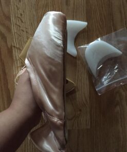 KUKOME Ballet Dance Shoes Pink Satin Pointe Shoes with Ribbon and Toe Pads for Ladies 9 37 71hNAWyWNyL