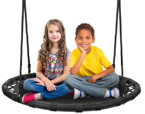 Sorbus Saucer Tree Swing- Kids Outdoor Disc Round Swing - 40" Heavy Duty 220lbs Seat- Easy Install Flying Saucer Web Circle Swing- Perfect for Gift,Playground, Birthday, Xmas, IndoorOutdoor Tire Swing Mat Seat 40"