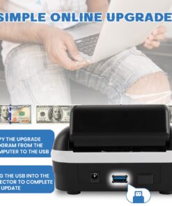 Portable Counterfeit Bill Detector, Rechargeable 4 Way Direction USD & EUR Bill Checker Machine with Visual & Audible Reminding, 1s Accurate Money Detector for Car/Office/Home with Total Value Display 12 71hNougGfQL