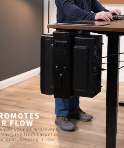 VIVO Adjustable Under Desk and Wall PC Mount, Computer Case CPU Holder with Swivel Action and Secure Locking, Black, MOUNT-PC01 62 71hOHp7IrjL