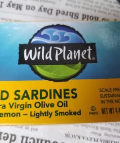 Wild Planet Wild Sardines in Extra Virgin Olive Oil With Lemon, Lightly Smoked, Tinned Fish, 4.4 Ounce (Pack of 12) EVOO with Lemon + Lightly Smoked 12 Count (Pack of 1) 19 71hPQhlGFmL