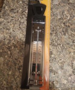 Candy Thermometer Deep Fry/Jam/Sugar/Syrup/Jelly Thermometer with Hanging Hook & Pot Clip Stainless Steel Cooking Food Thermometer Quick Reference Temperature Guide,Black Candy Thermometer-Black 30 71hPfuvt1tL 1