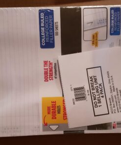 Five Star Loose Leaf Paper + Study App, 4 Pack, 3 Hole Punched, Reinforced Filler Paper, College Ruled Paper, 11" x 8-1/2", 100 Sheets/Pack (38032) 24 71hQW2ltIkL