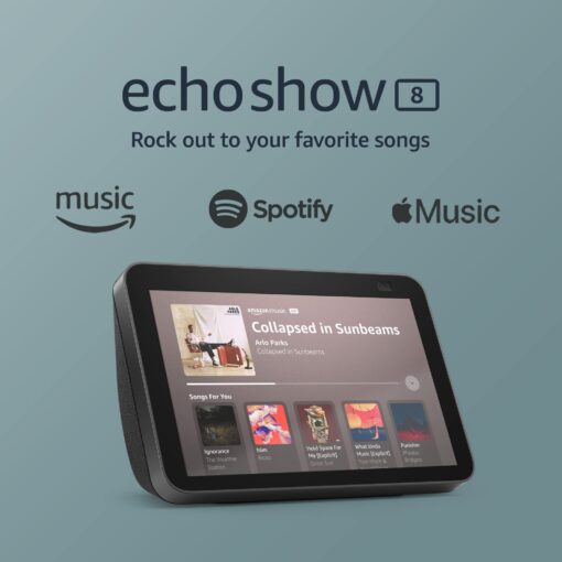 Echo Show 8 (2nd Gen, 2021 release) | HD smart display with Alexa and 13 MP camera | Charcoal Device Only