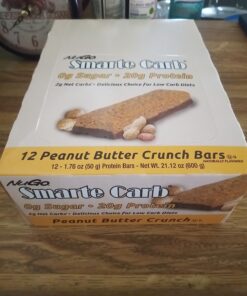 NuGo Smarte Carb Peanut Butter Crunch, 20g Protein, 0g Sugar, 2g Net Carbs, 160 Calories, 12 Count Sugar free Peanut Butter Crunch 14 71hQr hkWL