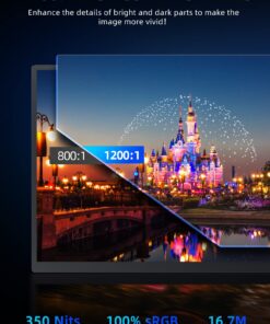 UPERFECT Portable Monitor 18.5 inch 100Hz 100% sRGB 1080P Portable Laptop Monitor w/Smart Cover, VESA & Speakers, Frameless IPS HDR Gaming Monitor USB-C HDMI Travel Second Monitor 18.5-100Hz 23 71hRDqpWdAL