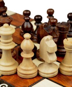 Travel Magnetic Chess Set w/ Wooden 10.4" Board and Chessmen 11 71hRSTC5KCL