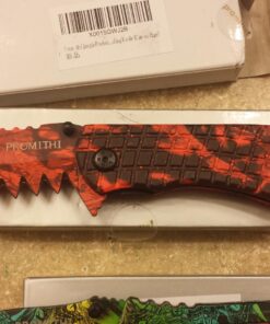 Promithi Camo EDC Small Pocket Knife Stainless Steel Blade Camping Hunting Survival Outdoor Folding Knife,Collection Knives,8 Inch,Colorful,with Belt Clip (Yellow) 33 71hSJKdYBHL