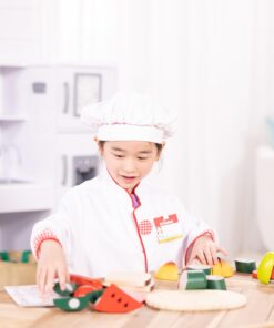 Melissa & Doug Cutting Food - Play Set With 25+ Hand-Painted Wooden Pieces, Knife, and Cutting Board - Pretend Play Kitchen Fruit Toys For Toddlers And Kids Ages 3+ Retail Version Play Food Set 30 71hSa0jt6AL