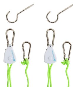 Happy Hydro - Ratchet Light Hanger - Heavy Duty 1/8" Rope - Hold 60lbs w/Each Hanger - 2 Pairs 6 71hTMJAIwZL