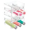 mDesign Plastic Free-Standing Stackable 3 Bottle Storage Holder Rack - Water, Wine, and Drink Organizer Shelf for Kitchen Countertop, Cabinet, Pantry, Fridge, Freezer, 4 Pack - Clear Pack of 4 3 71hTwxgVenL