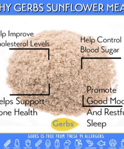 GERBS Ground Sunflower Seed Meal 2 LBS. | Freshly Ground & Packaged in Resealable Bulk Bag | Seasonally Harvest Grown in United States | Protein Packed Natural Energy Source | Gluten Peanut Free Sunflower Meal 2 Pound (Pack of 1) 11 71hU275PlWL