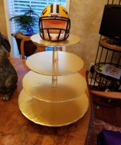 Jusalpha Large 5-Tier Acrylic Round Wedding Cake Stand/Cupcake Stand Tower/Dessert Stand/Pastry Serving Platter/Food Display Stand (5RF) Large 5 Tier with Base 37 71hVAyj5AaL