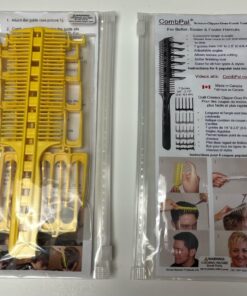 CombPal Scissor Clipper Over Comb Hair Cutting Tool - Barber Hair cutting kit - DIY Home Hair cutting Guide Comb Set (Classic Set, Yellow) 1 Count (Pack of 1) 24 71hWfjV98DL