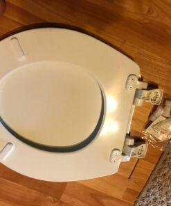 MAYFAIR 848SLOWB 000 Toilet Seat will Slow Close, Never Loosen and Easily Remove, ROUND, Durable Enameled Wood, White 38 71hWoExBbML