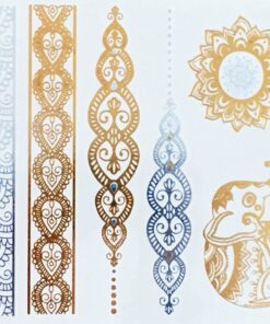 Alternative view of 5 Sheets Metallic Tattoos Gold and Silver Flash By Modern Boho HUGE Collection (Namaste Collection) Namaste Collection