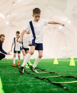 Ohuhu Agility Ladder Speed Training Set 12 Rung 20ft Exercise Ladders with Ground Stakes for Soccer Football Boxing Footwork Sports Fitness Training Ladder with Carry Bag Yellow 26 71hY5ya5QZL