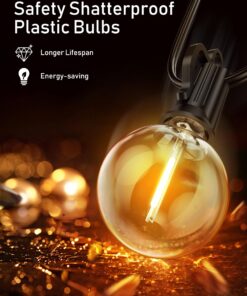 Brightown G40 Replacement LED Light Bulbs, 25 Pack Clear Globe Bulb fits E12 C7 Candelabra Screw Base Sockets, 1.5 Inch Dimmable Edison Light Bulbs for Indoor Outdoor Patio Decor, Warm White Clear-led 25 71hZ2KpLNBL