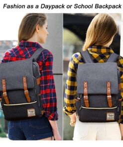 Unisex Professional Slim Business Laptop Backpack, Feskin Fashion Casual Durable Travel Rucksack Daypack (Waterproof Dustproof) with Tear Resistant Design for Macbook, Tablet - Dark Grey 21 71hZ6Vaf8L