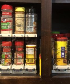 Vertical Spice - Cabinet Mounted Spice Rack Organizer - 3 Drawers, 30 Capacity - Sliding Cabinet Organizer - Pullout Shelves for Pantry Organization - Seasoning Storage - 6.9'' W x 10.75'' H x 10.6" D 6.9" W x 10.75" H x 10.6" D (222x2x11 DC) 40 71haMTjjLDL