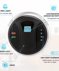 TIGERKING Biometric Fingerprint Home Safe, 1.2 Cubic Feet Digital Security Safe Lock Box, Quick-Access Small Safes for Cash, Jewelry, Handgun, Document, White FED-WHITE 11 71hcB4RPOML