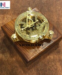 NauticalMart Captain Brass Sundial Compass with Hardwood Wooden Box 17 71hclX p1TL