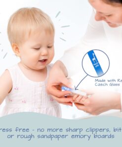 Baby Nail File, Safe Alternative for Nail Clippers, Must-Have Baby Essentials, Ideal Gift for Any Occasion Including Baby Shower, Blue - Baby Blue Giraffe 17 71hcuxbgF L