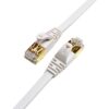 Tera Grand - 50FT - CAT7 10 Gigabit Ethernet Ultra Flat Patch Cable for Modem Router LAN Network, Gold Plated Shielded RJ45 Connectors, Faster Than CAT6a CAT6 CAT5e, White 50 FT White - Flat
