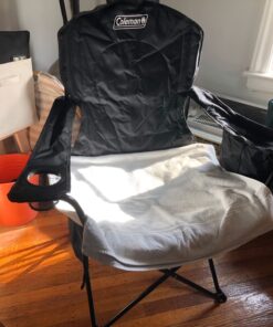 Coleman Portable Camping Chair with 4-Can Cooler, Fully Cushioned Seat and Back with Side Pocket and Cup Holder, Carry Bag Included, Collapsible Chair for Camping, Tailgates, Beach, and Sports Black 32 71heZ CpVaL