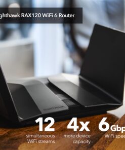 Alternative view of NETGEAR Nighthawk WiFi 6 Router (RAX120) 12-Stream Dual-Band Gigabit Router, AX6000 Wireless Speed (Up to 6 Gbps), Coverage Up to 3,500 sq.ft. and 30 Devices