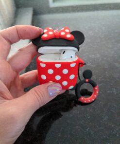 iFiLOVE Compatible with Airpods Case, Cute Cartoon Airpods Cover, Minnie Mouse Soft Silicone Shockproof Protective Case Cover Skin with Ring Buckle Holder for Apple Airpods 1 & 2 Charging Case(#2) #2 33 71hfZ9Ndg5L