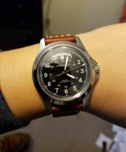 Hamilton Men's H64455533 Khaki King Series Stainless Steel Automatic Watch with Brown Leather Band 28 71hgLsd9t9L