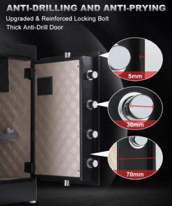 TIGERKING Heavy Duty Large Safe Box 2.05 Cu Ft, Home Safe with Dual Alarm System and Removable Shelf, Security Safes for Money, Documents, Jewelry Valuables JJH58-NEW 9 71hgaFRU4vL