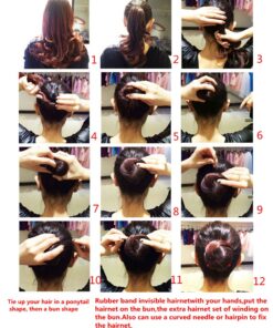 20" 10 Pack Hair Nets Invisible Elastic Edge Mesh 50cm Reusable Hair Nets (coffee 10pcs) 7 71hh5e4TAwL