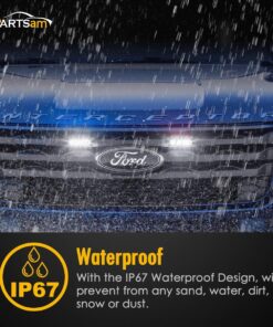 Partsam 6Pcs 4 Inch Marine Boat Light, Slim Line White 9 LED Utility Strip Light Bar, Sealed Waterproof LED Marker Lights for Truck Trailer Camper RV Pickup Car, Under Hood Lights, Dome Lights 19 71hhZ t2cqL