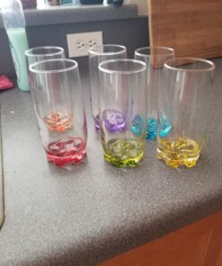 Vibrant Splash Water, Beverage Highball Glasses, 13.25 Ounce - Set of 6 1 36 71hhpwED76L