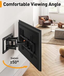 Perlegear UL Listed Full Motion TV Wall Mount for 42-85 inch TVs up to 132 lbs, TV Mount with Dual Articulating Arms, Tool-Free Tilt, Swivel, Extension, Leveling, Max VESA 600x400mm, 16" Studs, PGLF8 24 71hhwEm8yIL