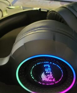 CHAFON E300 Gaming Headset with Noise Cancelling Microphone, Surround Sound Headphones for PS4 PC Xbox One PS5 Controller, Dynamic RGB Wired Headsets for Computer Laptop Mac Nintendo NES Games 35 71hi5iZqFpL