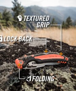 Gerber Gear Vital Pocket Folder with Replacement Blades - 2.8" Exchange-A-Blade - Camping and Survival Knife - Orange Hunting Knife & Exchangeable Blades 19 71hiab 48S