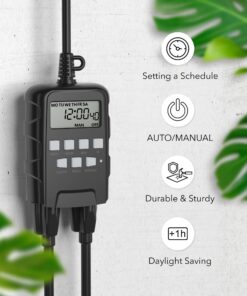 BN-LINK 7 Day Outdoor Heavy Duty Digital Programmable Timer BND/U78, 125VAC, 60Hz, Dual Outlet, Weatherproof, Heavy Duty, Accurate For Lamps Ponds Christmas Lights 1875W 1/2HP ETL Listed 25 71hihfoJkjL