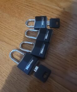 Master Lock Covered Aluminum Padlock with Key, Black, 4 count (Pack of 1) 4 count (Pack of 1) 29 71hiqTcpoL