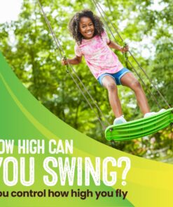 Swurfer Kick Stand Up Outdoor Surfing Tree Swing for Kids Up to 150 Lbs - Hang from Up to 10 Feet High - Includes 24"" SwingBoard, Rope & Handles Green 19 71hj0QcSWZL 1
