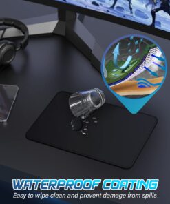 UtechSmart Computer Mouse Pad with Stitched Edges, Washable Mouse Mat with Superior Micro-Weave Cloth, Gaming Mouse Pad for Office & Home, Non-Slip Rubber Base, Black Medium(11''×8.2") Black Stealth 12 71hjl0lyIoL