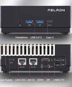 PELADN HA-2 Mini PC, AMD Ryzen 7 5800U (8C/16T up to 4.4Ghz), 16GB DDR4, 512GB NVME SSD, Win 11 Pro, 4K@60Hz HDMI, WiFi 5, Dual LAN Bluetooth 4.2, Compact Desktop Computers. 21 71hjlly1TPL