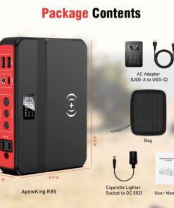 Portable Power Bank with AC Outlet, 83Wh/22500mAh 110V/85W Portable Laptop Charger Battery Bank, External Battery Pack Power Supply for Home Emergency Outage, Outdoor Camping RV Trip Adventure Red 52 71hjsLgyD1L