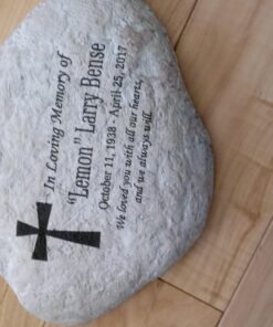 GiftsForYouNow Personalized Memorial Resin Garden Stone for Loved One, 11.5 x 8.25 x 2.5 Inches Large Round 23 71hlFz35nLL