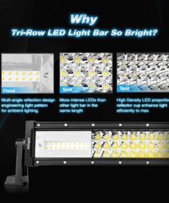 Nilight - 18016C-A LED Light Bar 22Inch 270W Triple Row 27000LM Flood Spot Combo Beam Led Bar Driving Lights Boat Lights Super Bright Led Off Road Lights for Trucks,2 Years Warranty 26 71hm7M3fxZL
