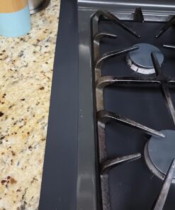 25Inch Kitchen Silicone Stove Counter Gap Cover, Easy Clean Heat Resistant Wide & Long Gap Filler, Seals Spills Between Counter, Stovetop, Oven, Washer & Dryer, Set of 2 ( Black) 25 Inches 35 71hmJEG0tL