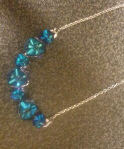 PLATO H Crystal Cube Curved Bar Necklace for Women with Gift Box Unique Dainty Jewelry Anniversary Mother's Day Gifts Blue 40 71hmy6TSyGL