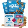 HighKey Keto Chocolate Chip Mini Cookies - Gluten Free Sugar Free Cookies Keto Snack Low Carb Snacks Healthy Protein Diabetic Dessert Food Low Sugar Treat Diet Friendly Sweets 3 Pack + Arcade Sugar Free Chocolate Chip 2.25 Ounce (Pack of 3) 5 71hnO9Tay L